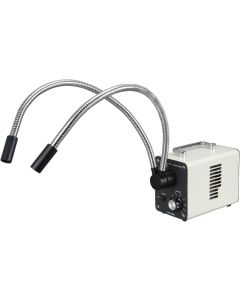 AmScope LED-20WY 20W LED Fiber Optic Dual Gooseneck Lights Microscope Illuminator