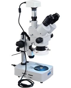OMAX 3.5X-90X Digital Trinocular Table Stand Stereo Microscope with 1.3MP USB Digital Camera and Dual Lights and Additional 54 LED Ring Light